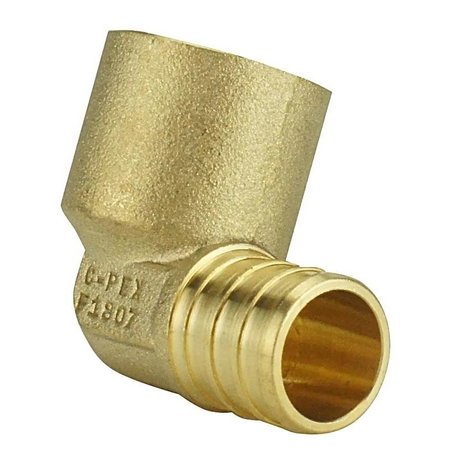 APOLLO VALVES Pipe Elbow, 34 in, Barb x FPT, 90 deg Angle, Brass, 200 psi Pressure APXFSE34